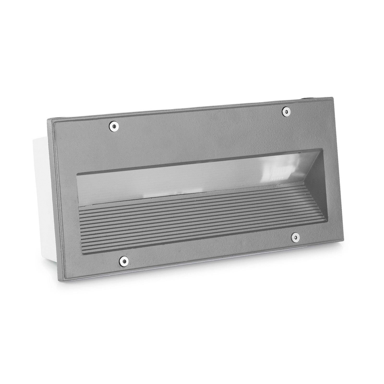 Leds-C4 Micenas recessed light, 25.5x11.5 cm, grey - Wall Light Recessed - Modern - Silver