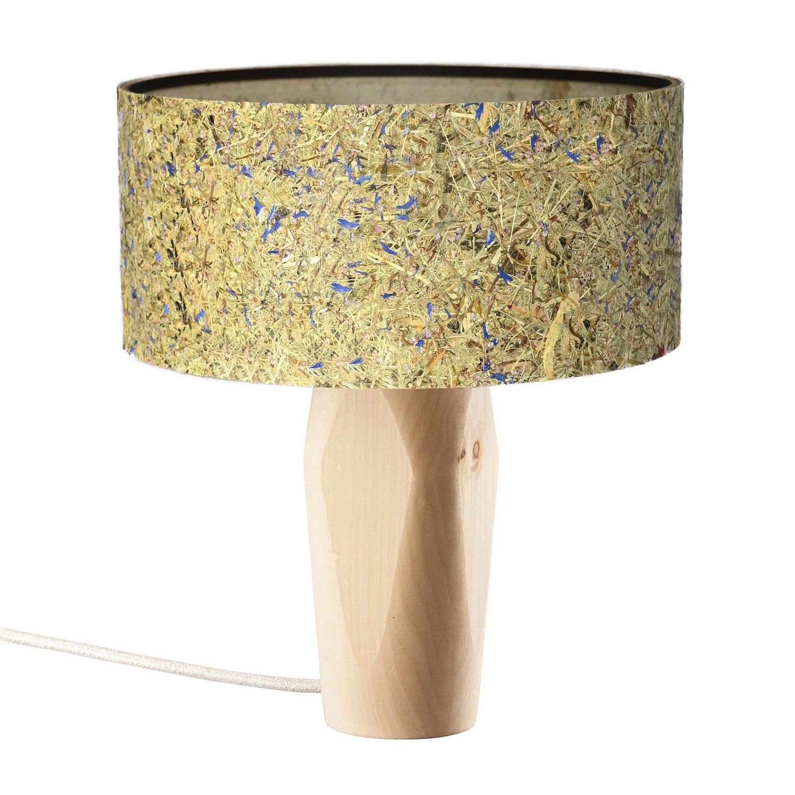 LeuchtNatur Pura LED table lamp pine/cornflower