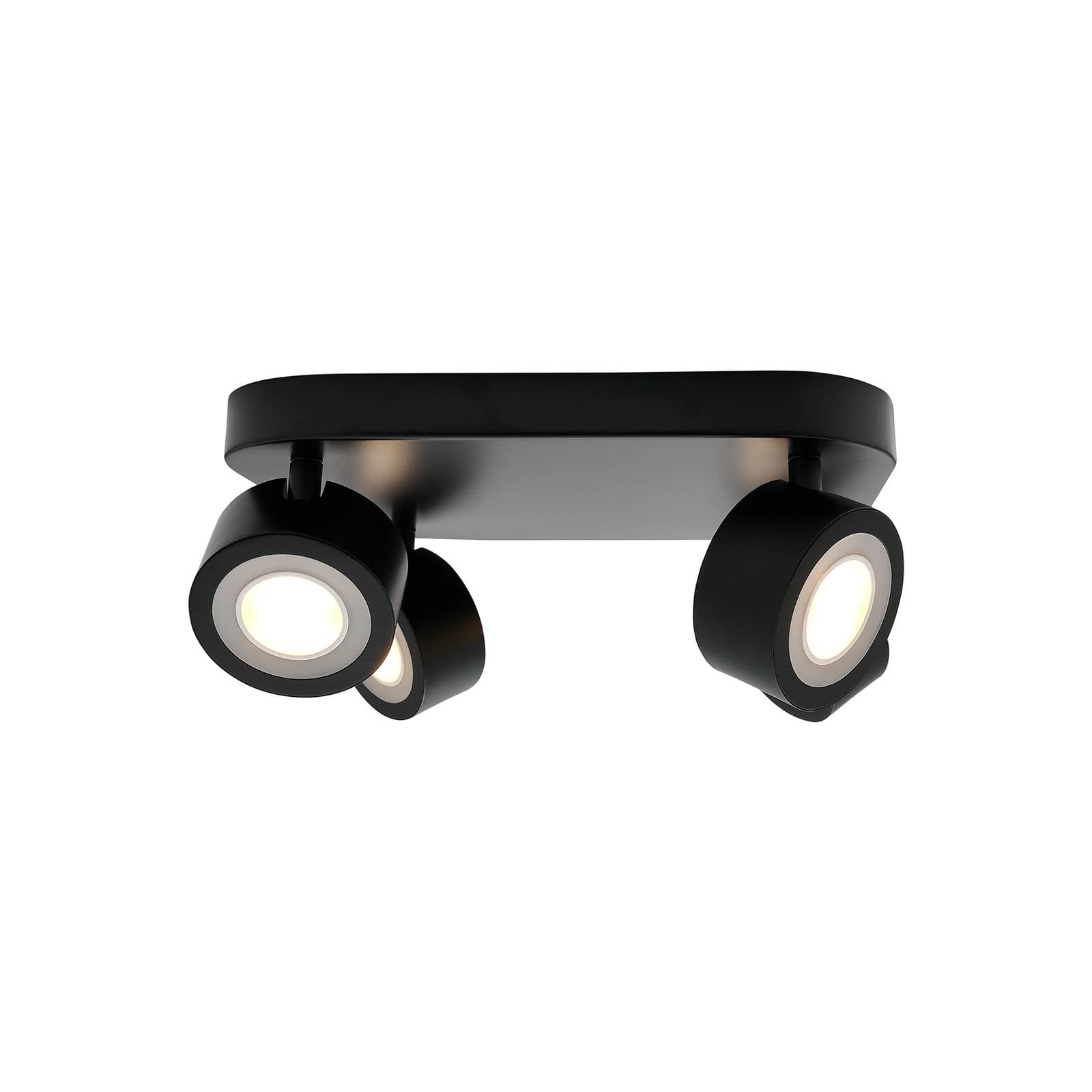 LED-Deckenleuchte Clyde, vierflammig, Quadrat, schwarz