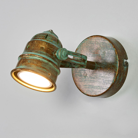Spot LED Leonor, aspect vert-de-gris