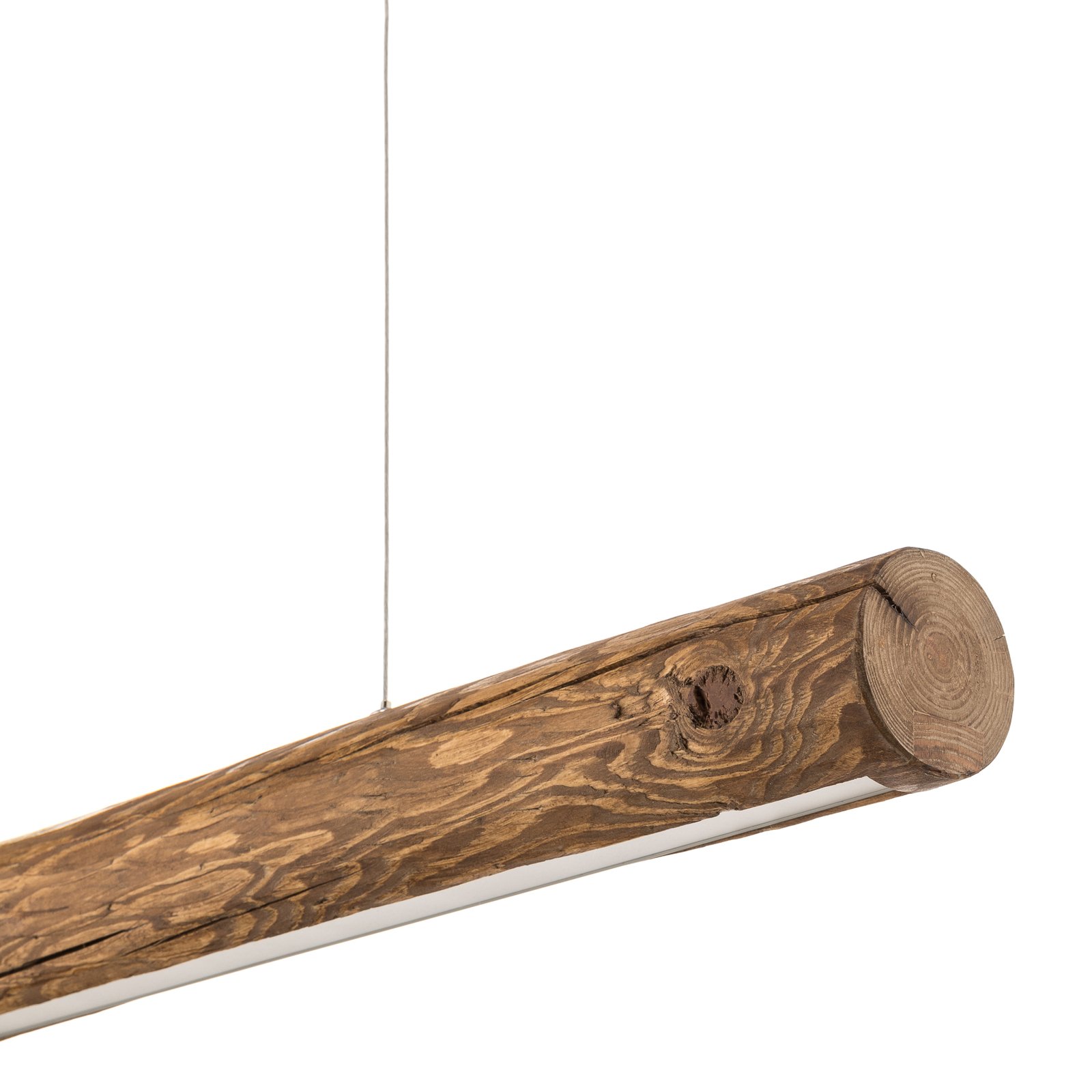 Hanglamp Lucas, dennenhout gebeitst, 90cm lang