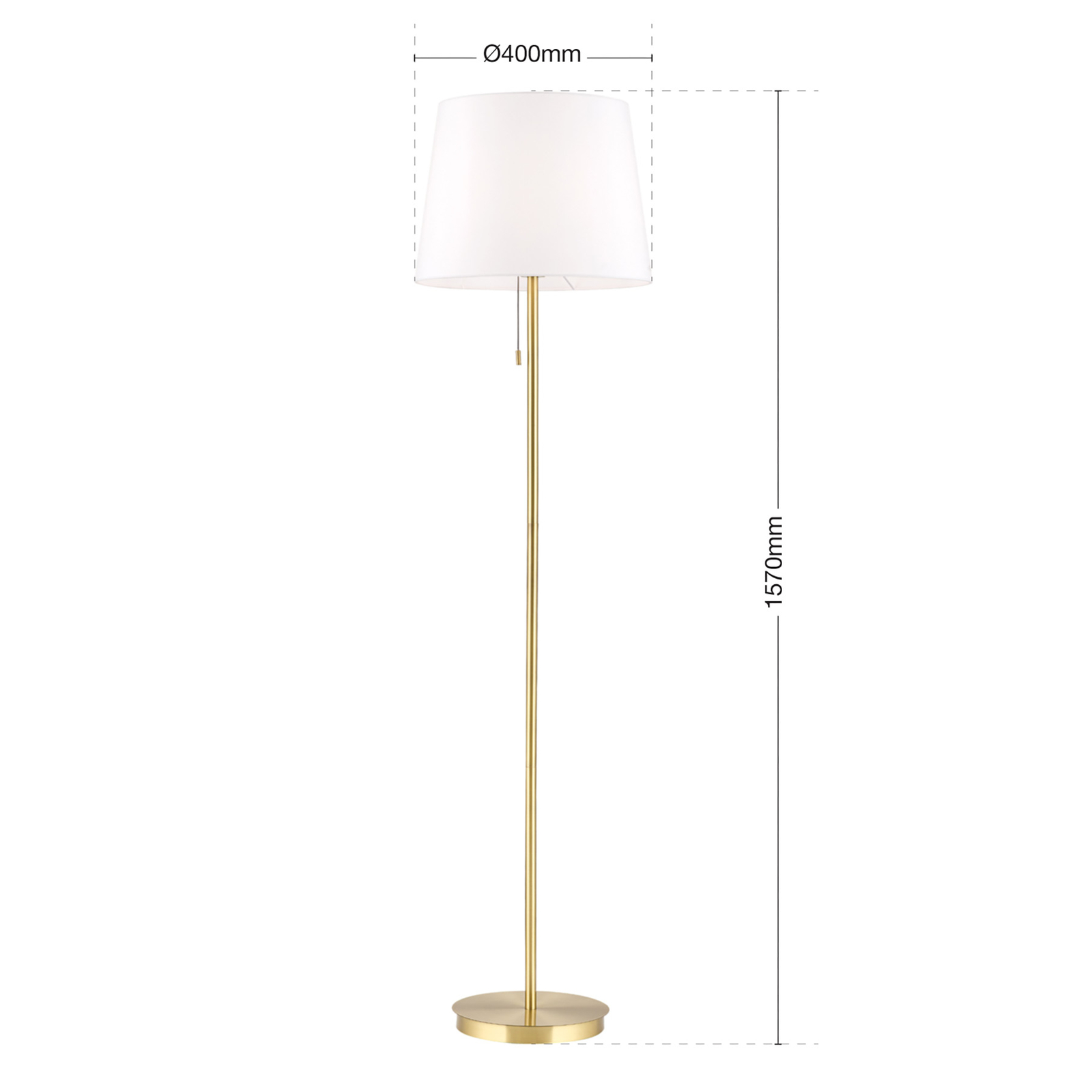 Ludwig textile floor lamp, antique brass