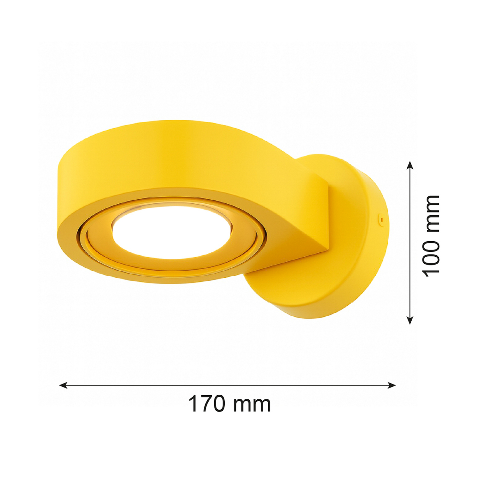 Seinäkohdevalaisin Lili, keltainen, Ø 14 cm, GX53