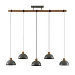 Durbis 5 Taklampa Dark Grey/Wood - Lindby