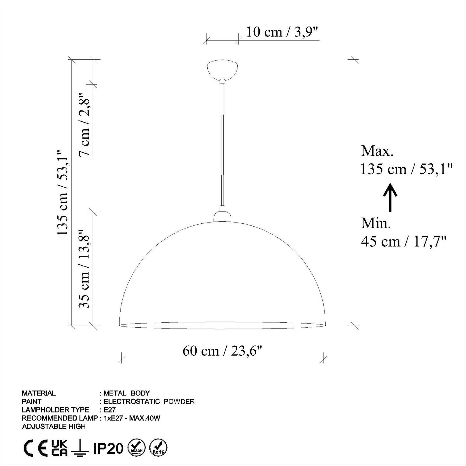 Żyrandol Berceste, Ø 60 cm, postarzane mosiądz, metal