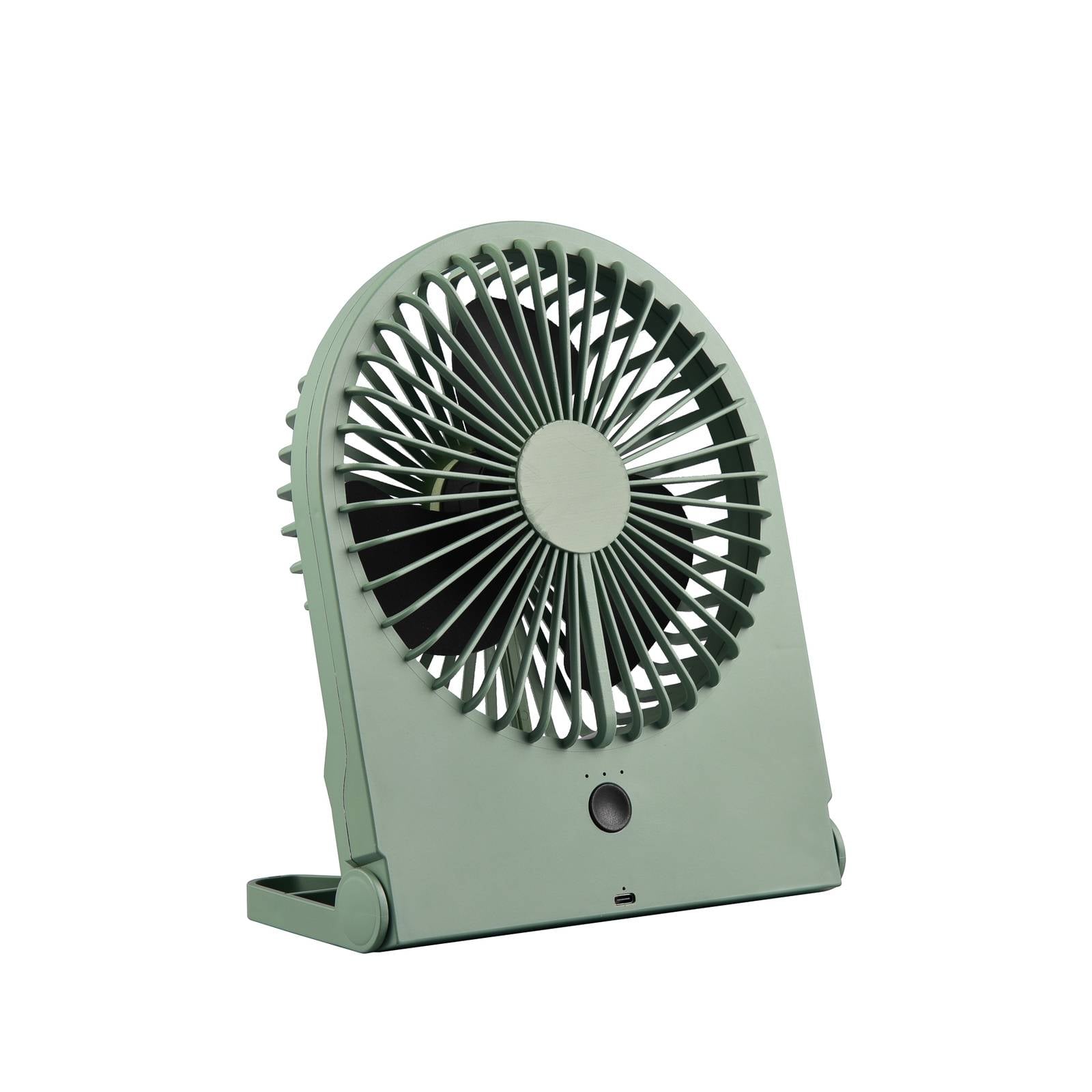 Schreibtisch Ventilator BREEZY - 3 Stufen Grün Höhe 23cm Akku & USB-C Anschluß