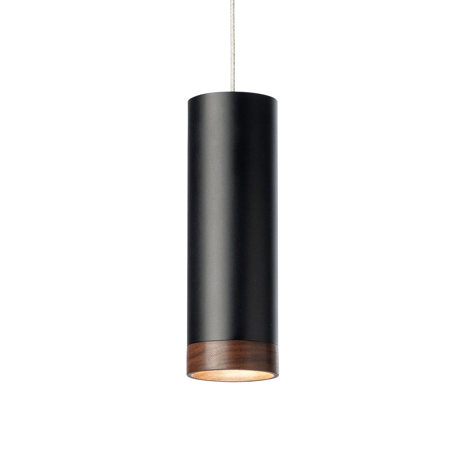 PHEB LED pendant light, black/walnut