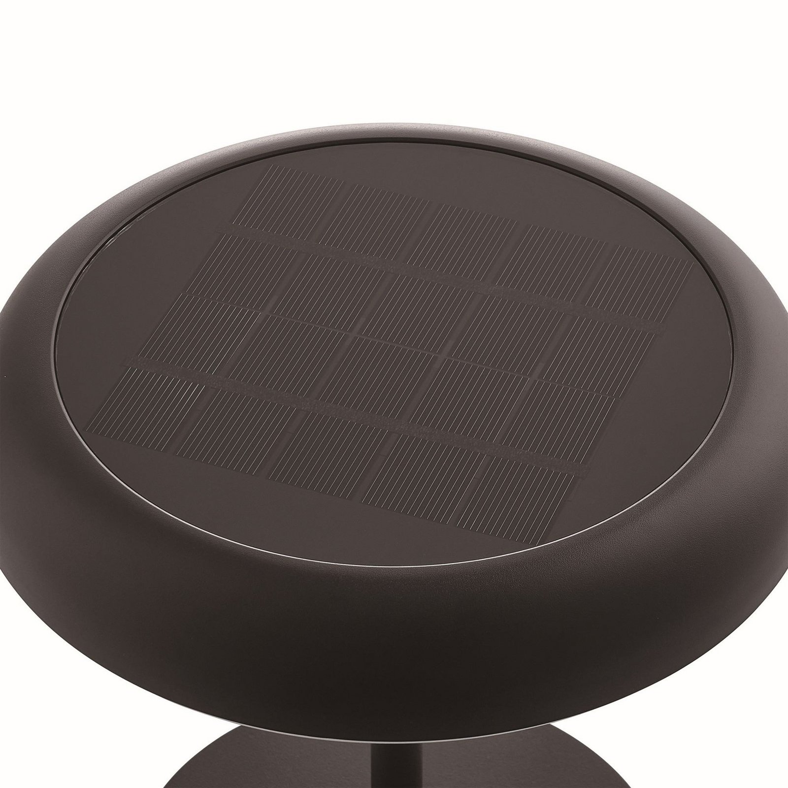 LED solar battery table lamp Elmer, black, metal, IP44
