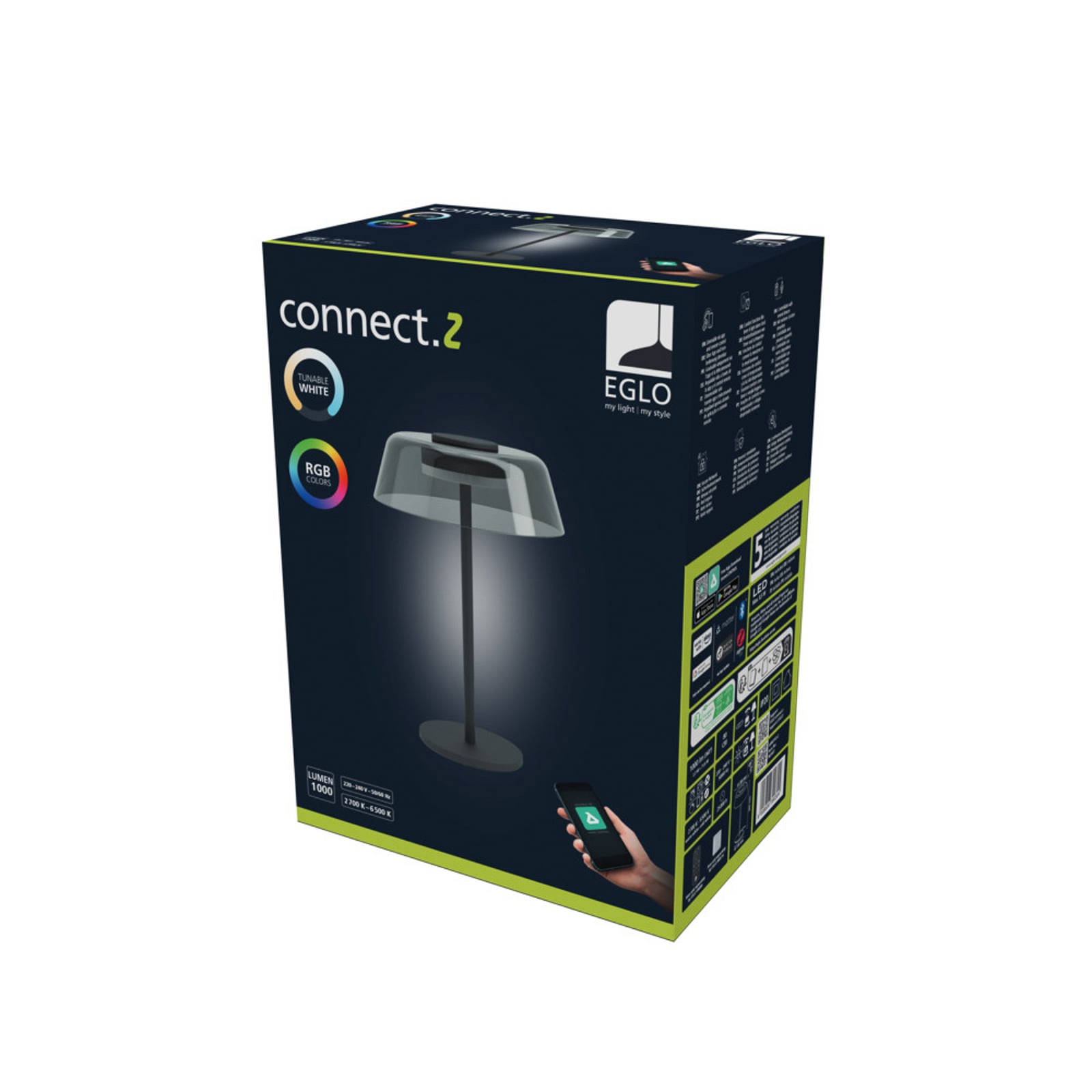 EGLO connect Smart LED tafellamp ARROYO-Z, zwart, 34 cm