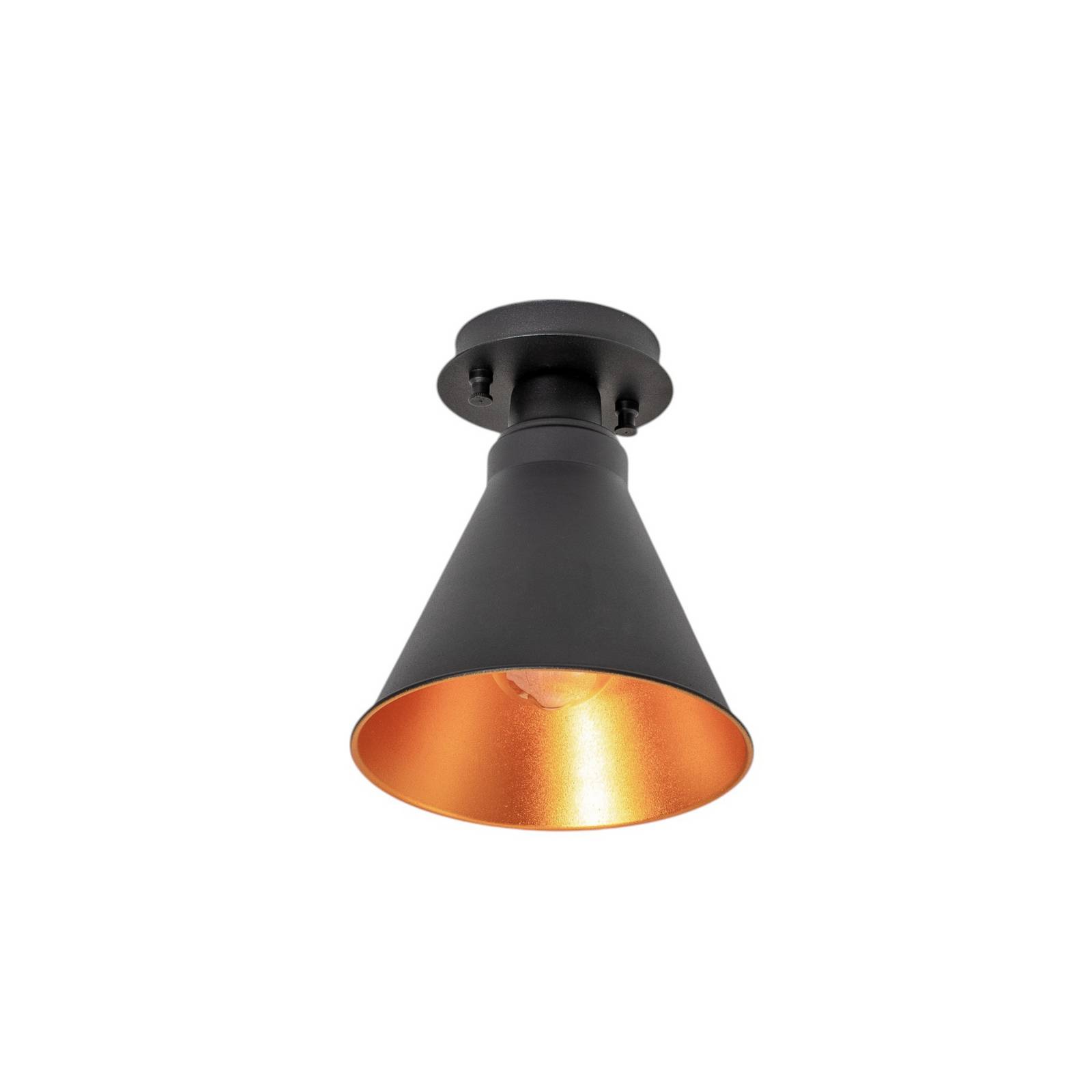 Deckenleuchte Berceste N-676, schwarz/gold, Metall, Ø 20 cm