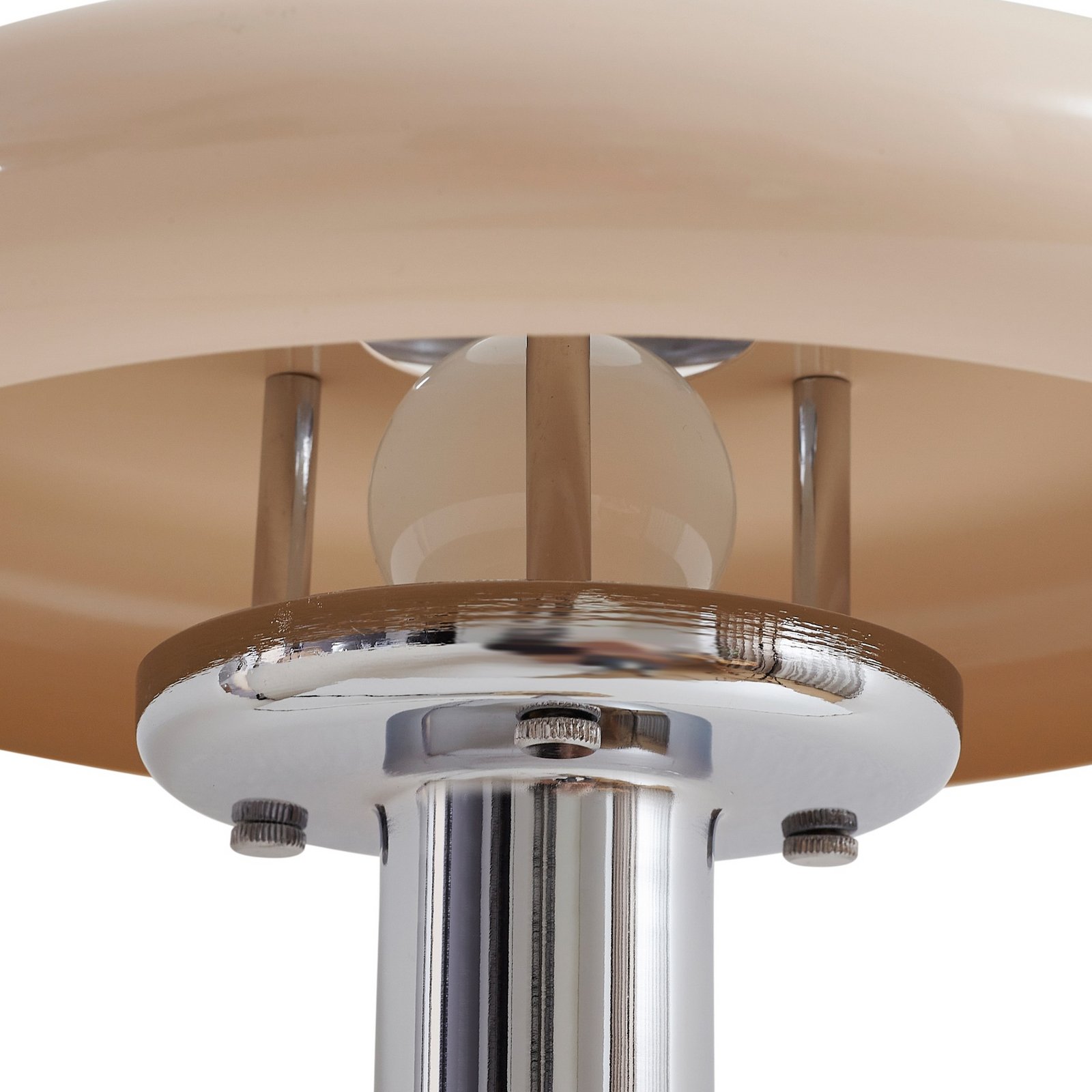 Lindby stalo lempa Branford, 46 cm, smėlio spalvos, metalas/travertinas