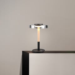 LED-pöytävalaisin Celeste kromi/puu 35 cm lasi/metalli Touchdim