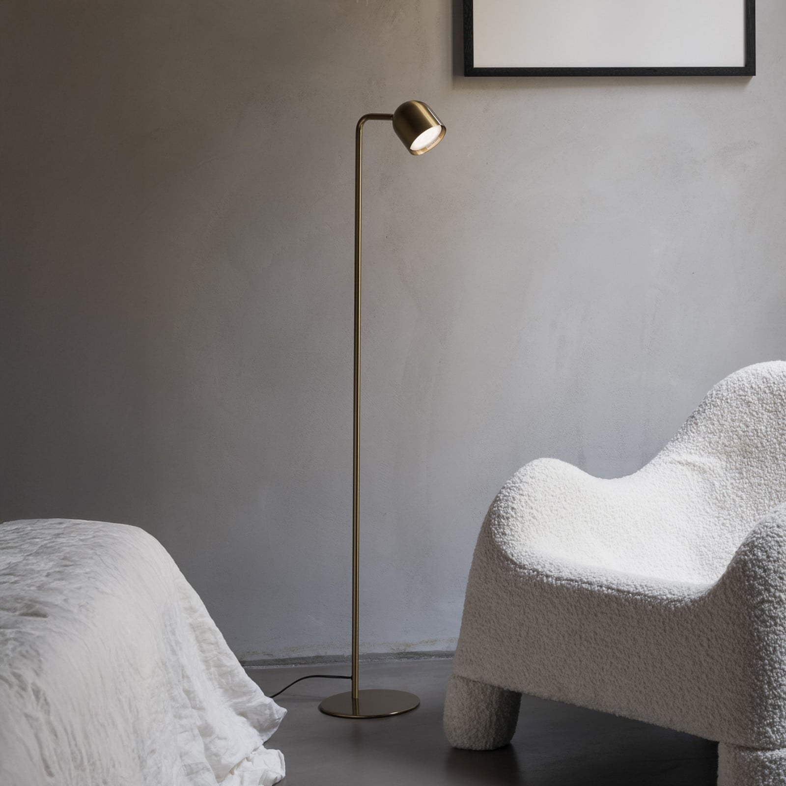 Lampadar IDEAL LUX Dodo din alamă înălțime 118 cm metal dimabil - Camera de zi / sufragerie - Modern