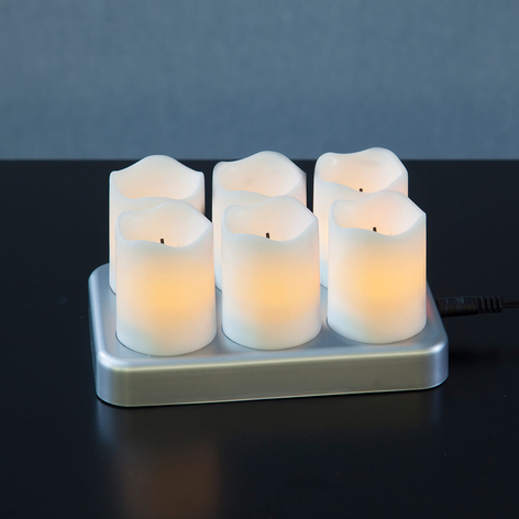 Uppladdningsbara LED-blockljus Chargeme 6-set