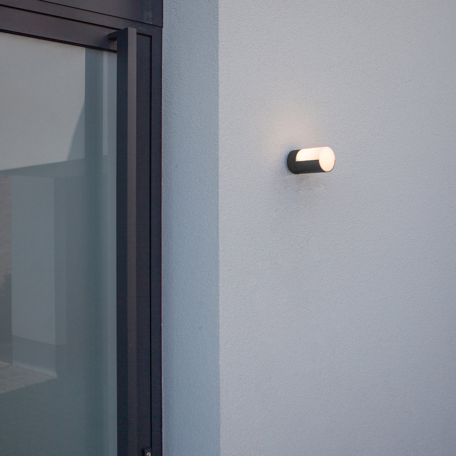 Cyra LED φωτιστικό τοίχου εξωτερικού χώρου, 1-φωτιστικό μαύρο ματ