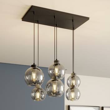 Hanglamp Cubus, 6-lamps, grafiet