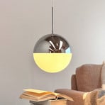 Dyberg Larsen Hængelampe Nova D25, opal/krom, metal