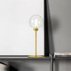 Dom table lamp, 1-bulb, clear/gold, height 48.5 cm, glass