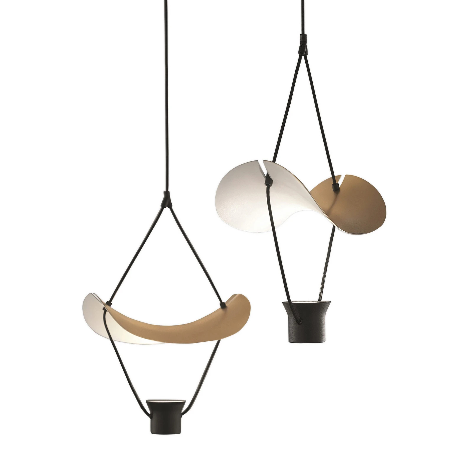 Lámpara colgante LED Vollee S1 P, 44cm, down, oro