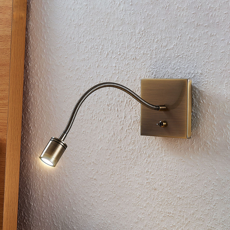 Lámpara de lectura LED Mayar brazo flexible latón