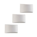 Lindby wall light Heiko, set of 3, up/down, plaster, white