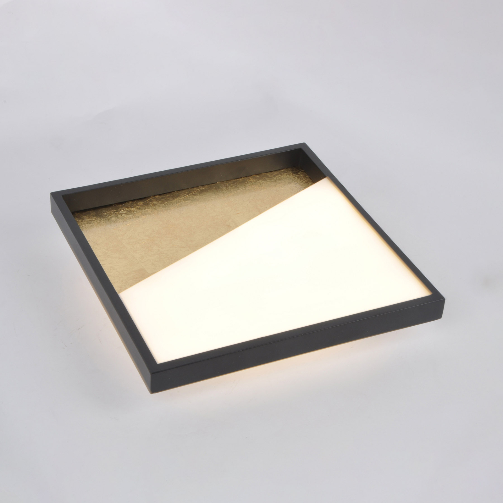 LED wall light Vista, gold/black, 30 x 30 cm
