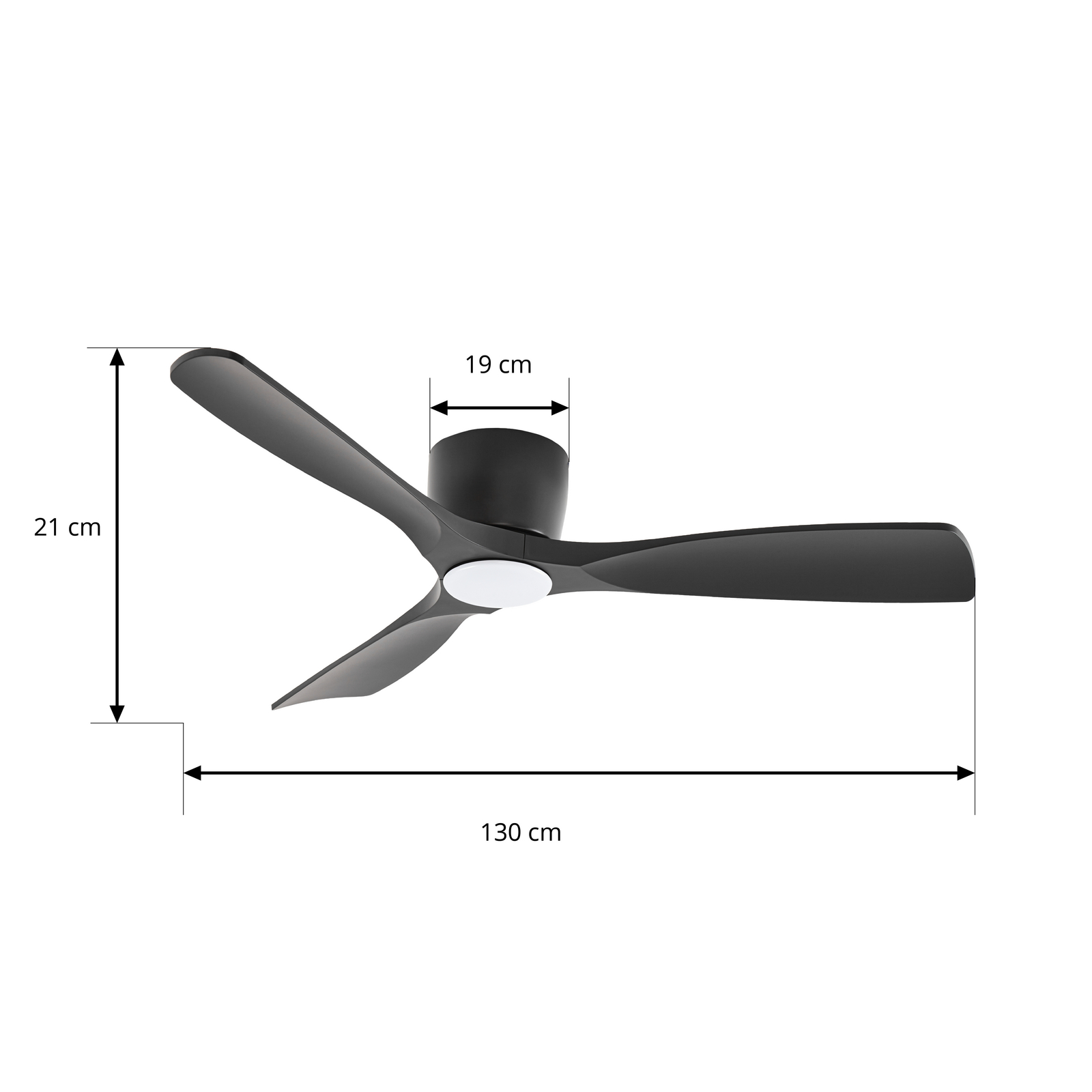 Lucande Smart LED plafondventilator Moneno, zwart, DC, Tuya