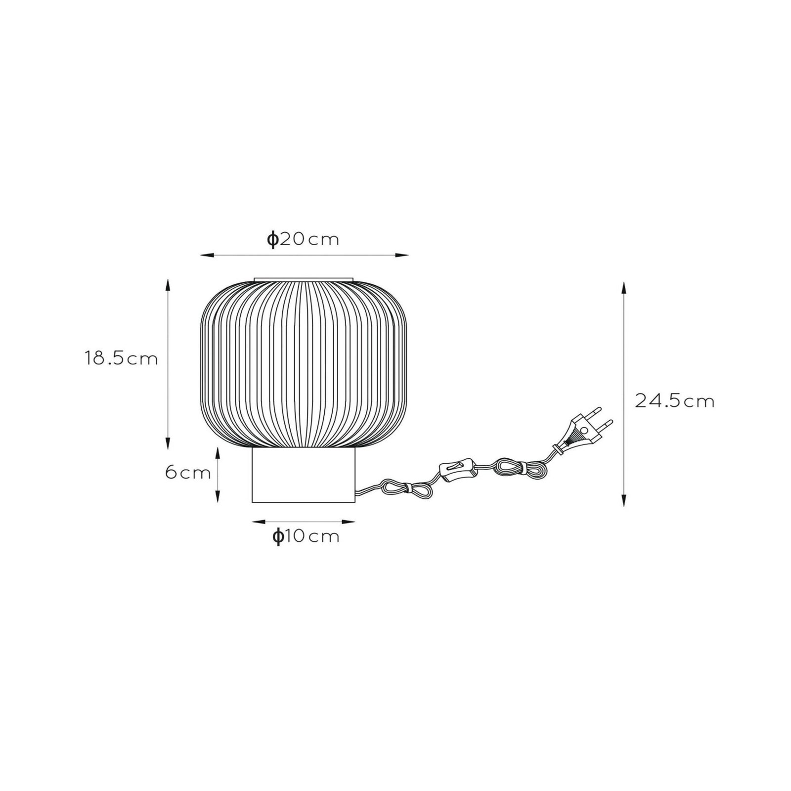 Maloto bordlampe i glas, rav/guld, Ø 20 cm, E27