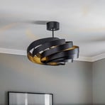 Vento ceiling light, black, Ø 50 cm, metal, E27