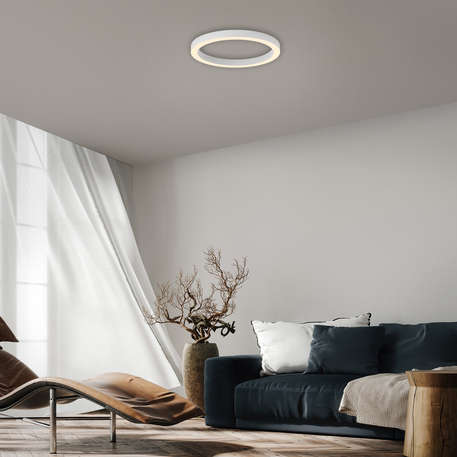 Lampa sufitowa LED PURE LED Lines, Ø 50 cm, biała CCT, pilot