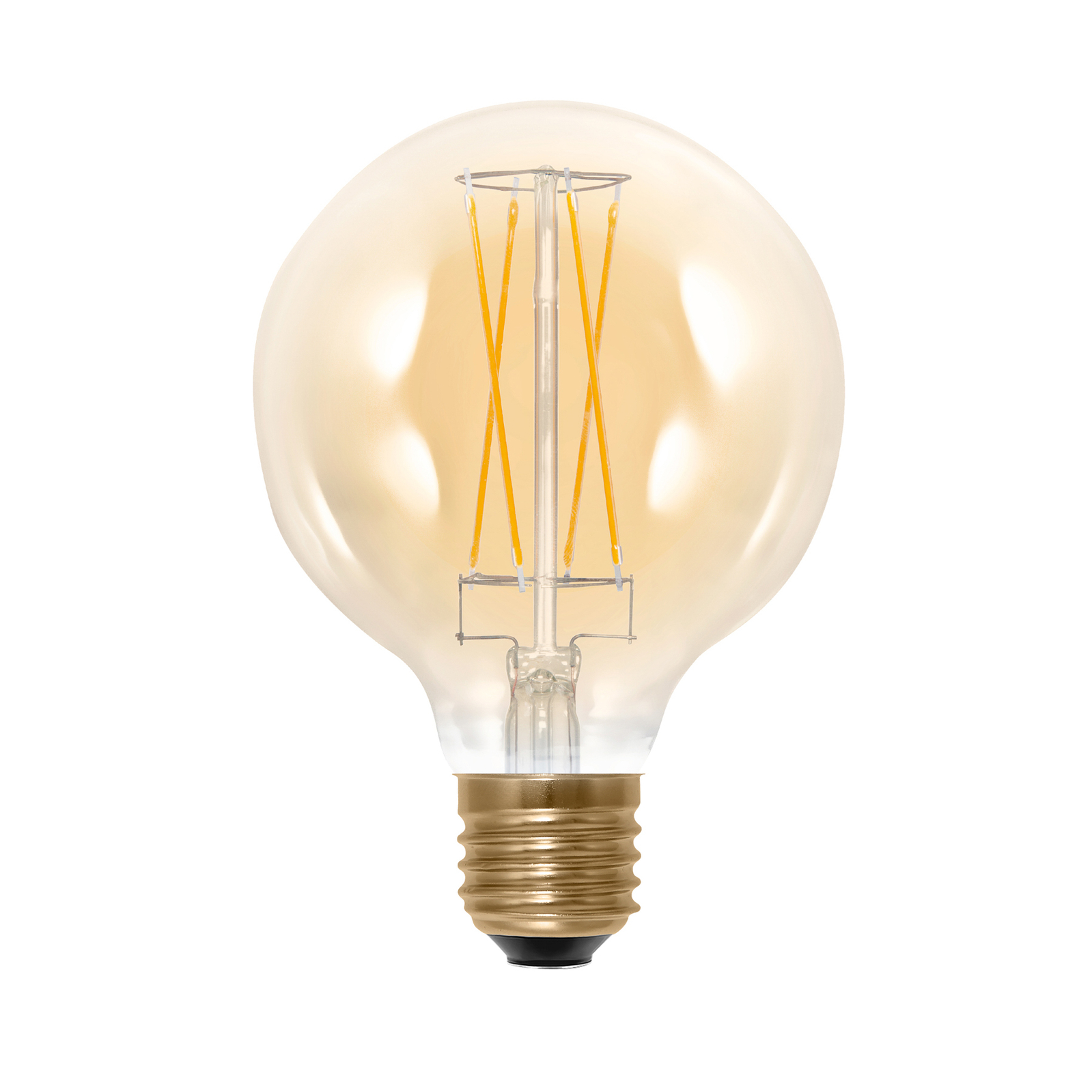 SEGULA LED-Globelampe E27 G95 5W 2.200K gold dimm