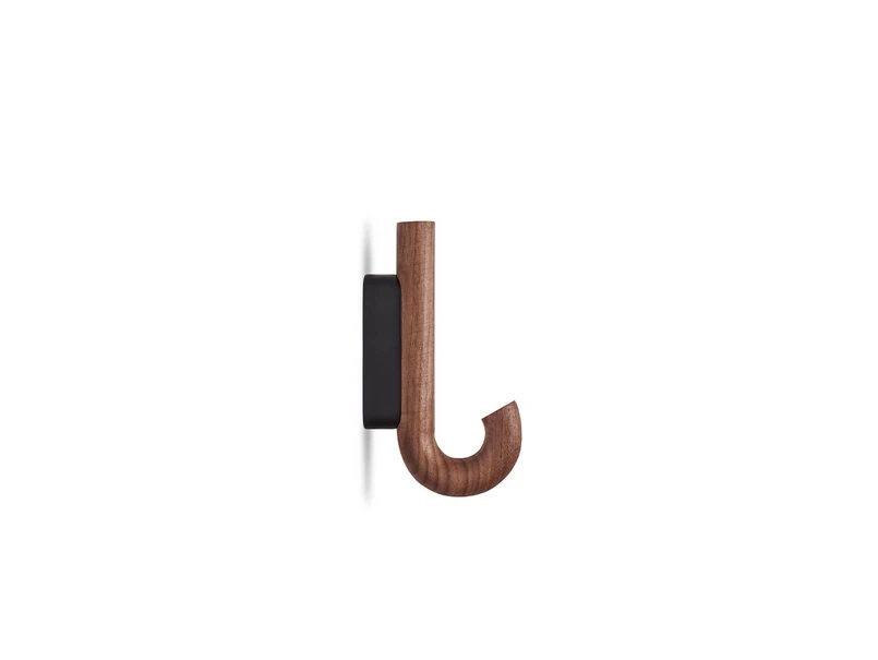 Produktfoto för Gejst - Hook Mini - Krokar - Walnut/Black - D6,2 x W2 x H13,3 cm