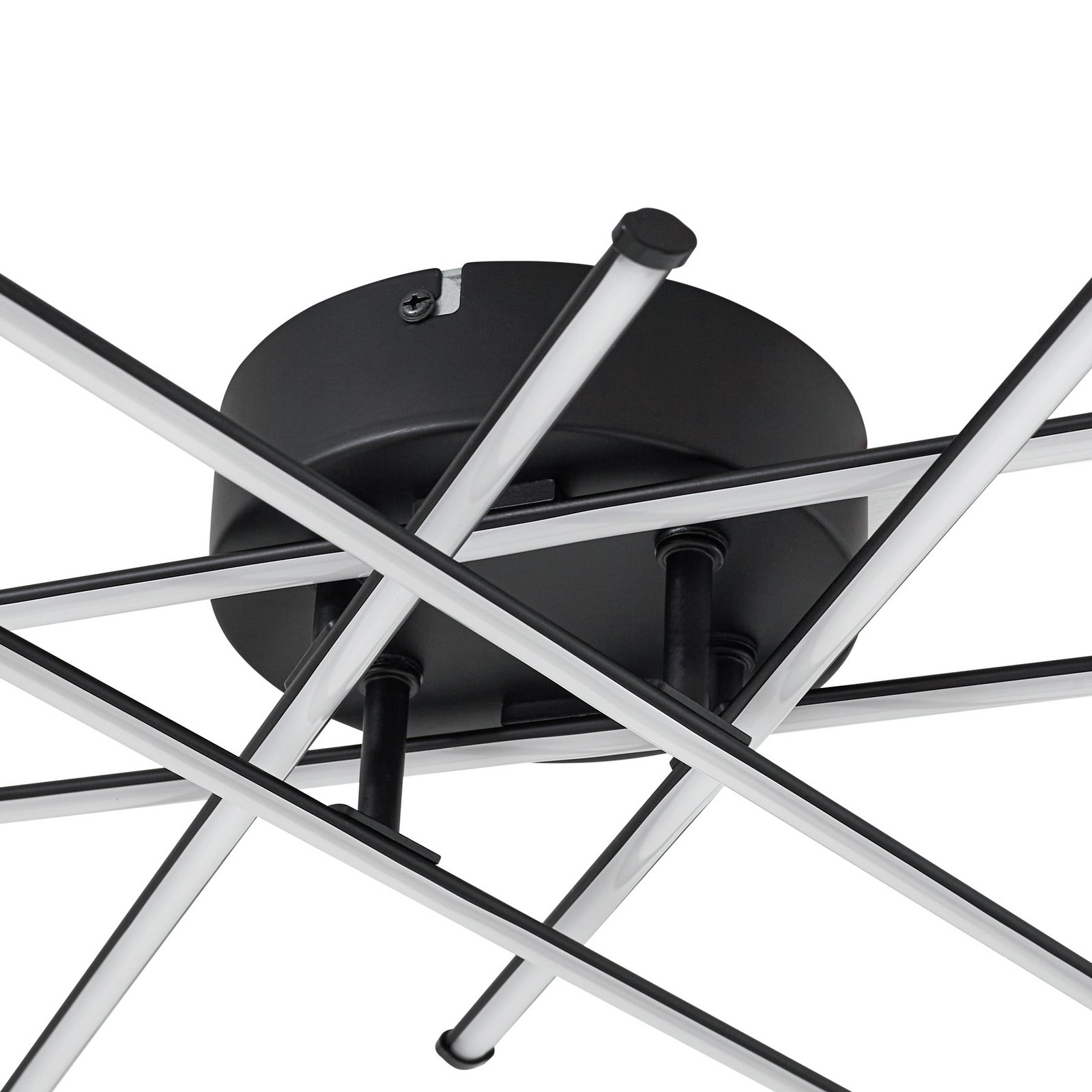 Lindby LED-Deckenleuchte Elviano, Ø 80 cm, schwarz, 3.000 K