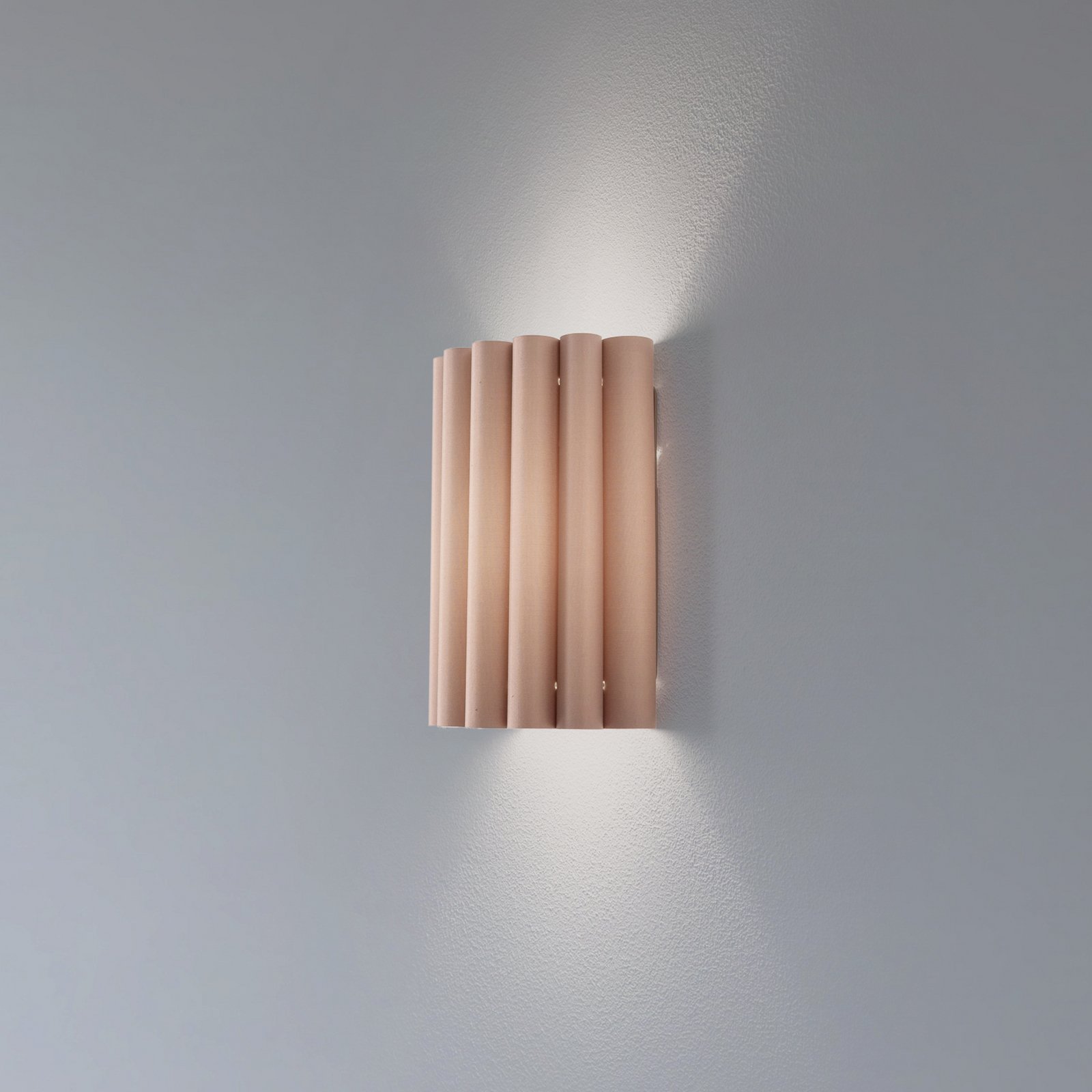 Aria wall light, cappuccino, microfibre, E27