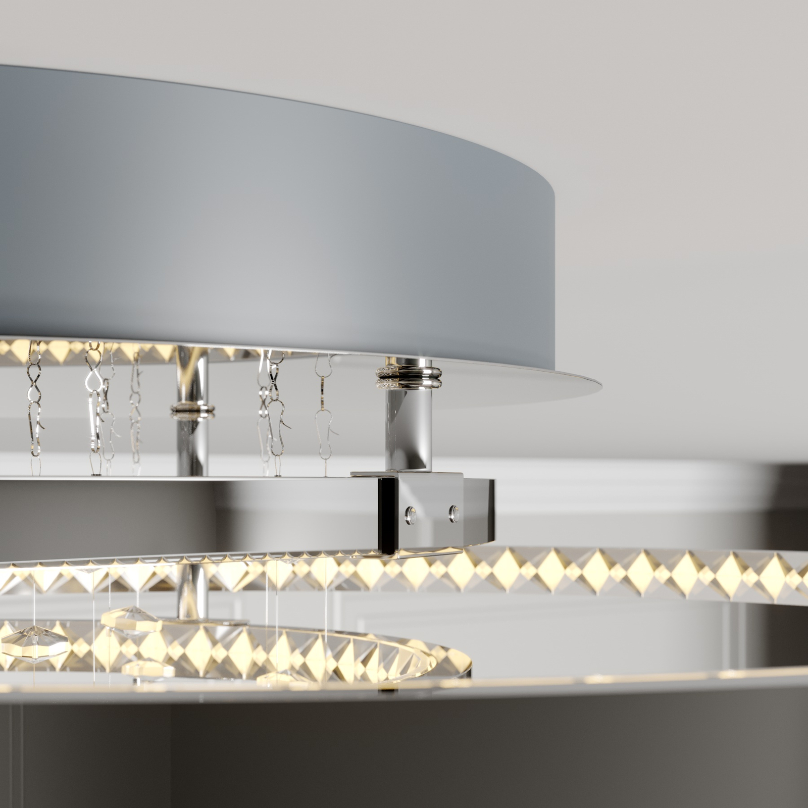 Lucande Keely lampa sufitowa LED kryształ, 56,5 cm