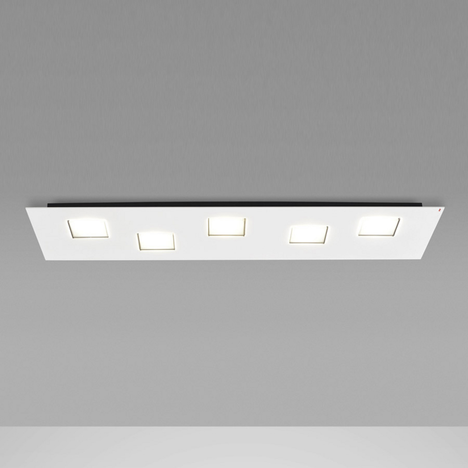Fabbian Quarter - plafonieră albă LED 5 becuri