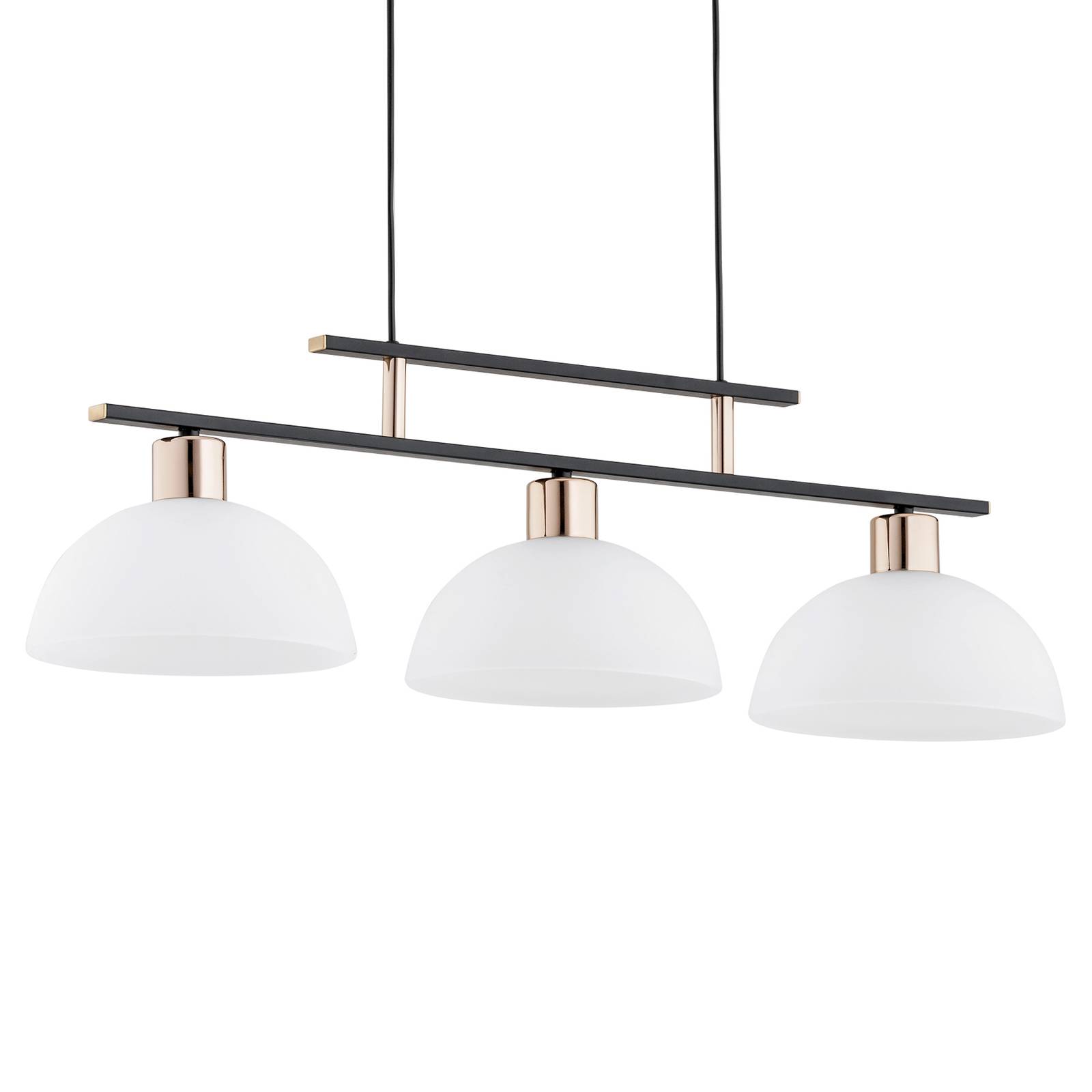 Pendellampa Etiuda, 3 lampor, svart/guld