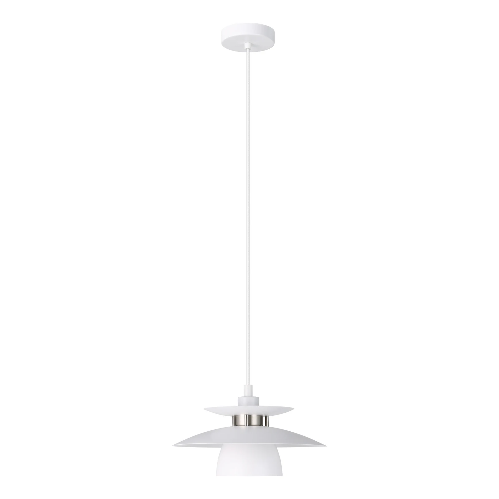 Závesná lampa Brenda, biela/matný nikel