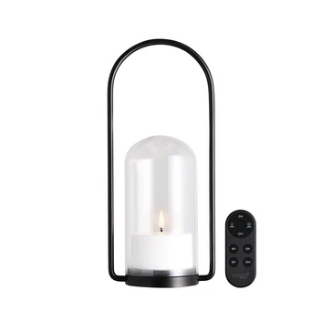 Outdoor Lantern Set w/Glass Dome, Handle, Candle 84005, Remote - Uyuni Lighting