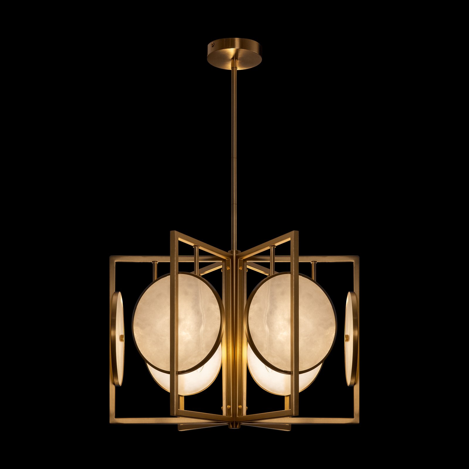 Maytoni Marmo hanging light in gold, 6-bulb