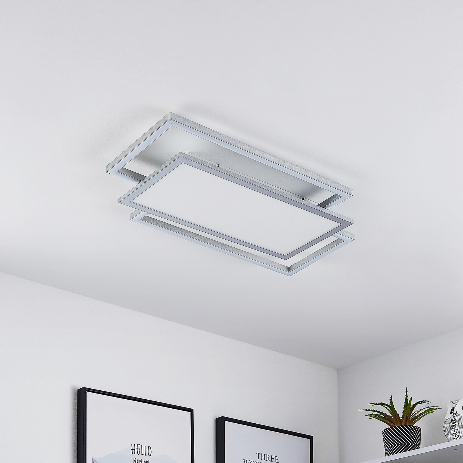 Lucande Ciaran LED-Deckenlampe, Rechtecke
