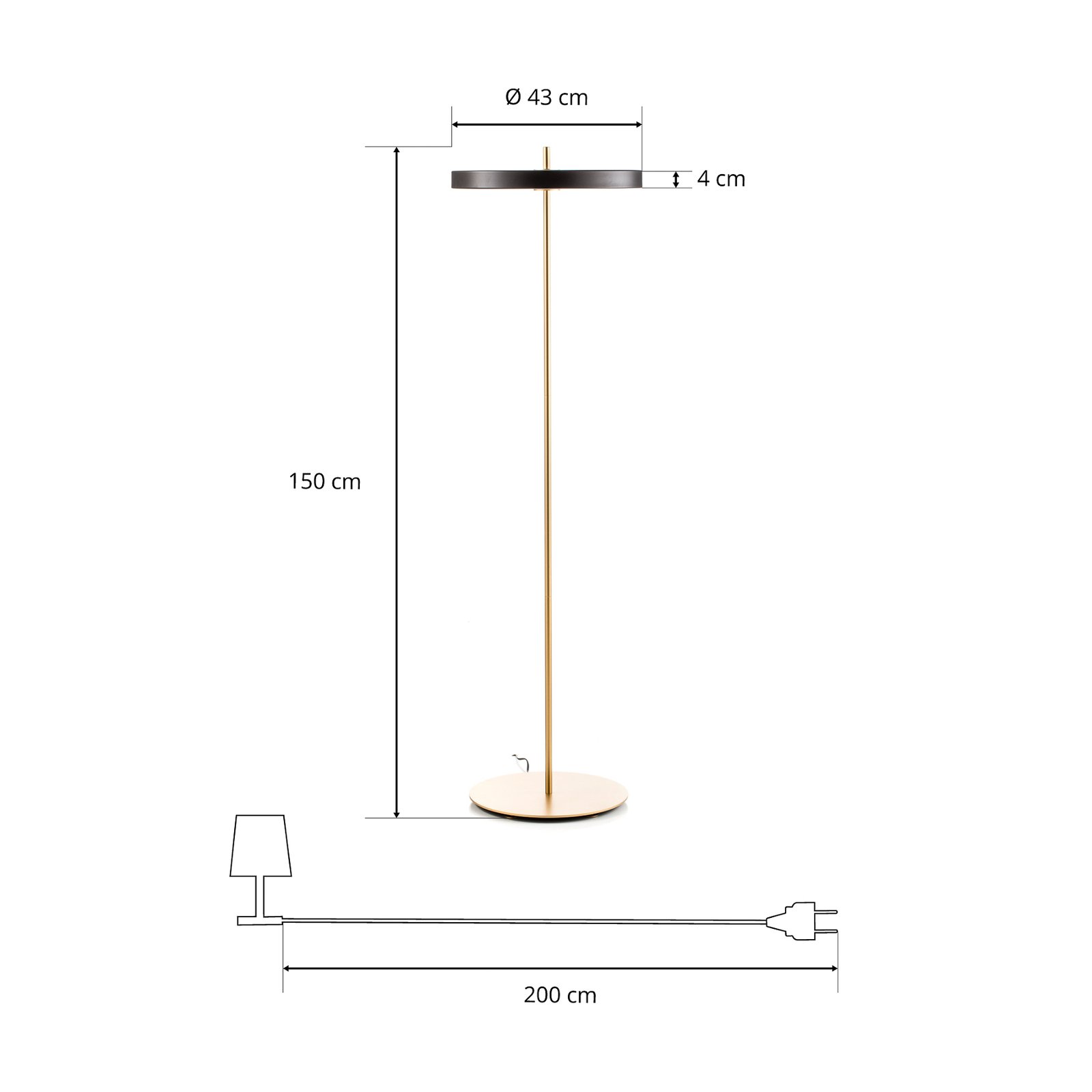 UMAGE Asteria floor Lampadaire LED noir