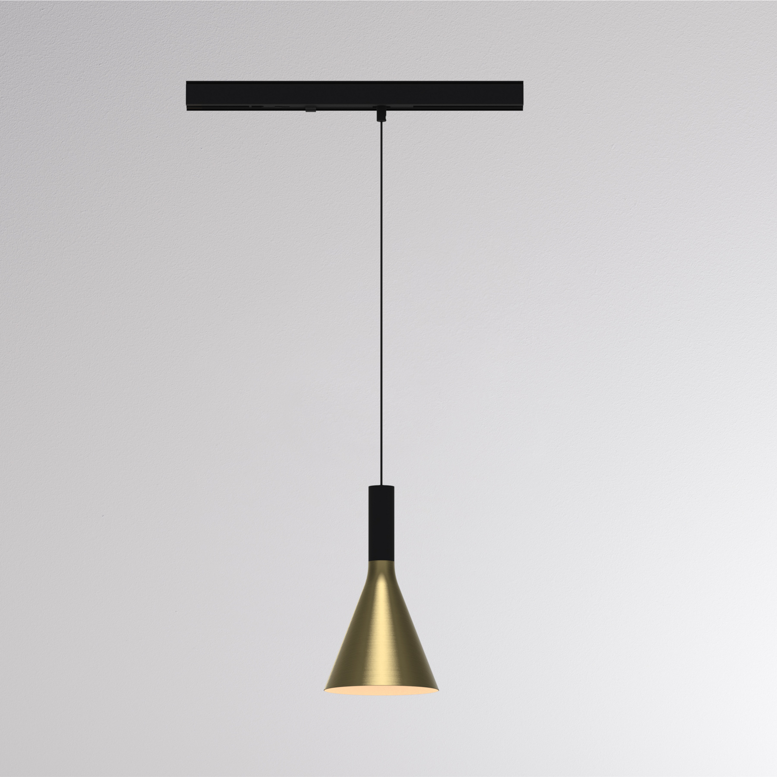 LORA I LED track pendant light, brass, Ø 15 cm, 40° CCT, 3-phase