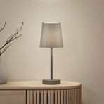 Lampa de masă Paulmann Stellan II, gri, înălțime 40 cm, material textil