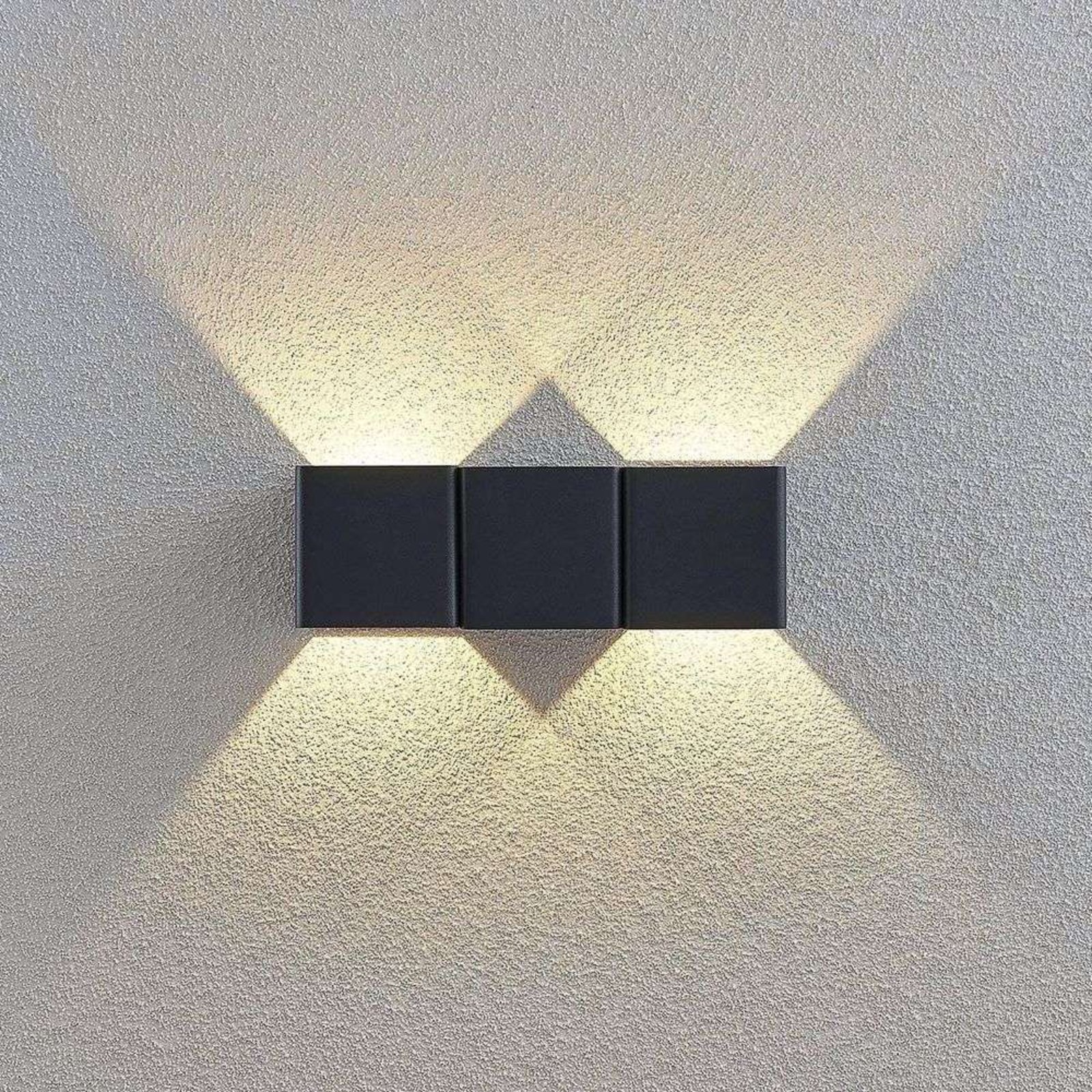 Niclas Square LED Aplica de Exterior Dark Grey - Lindby