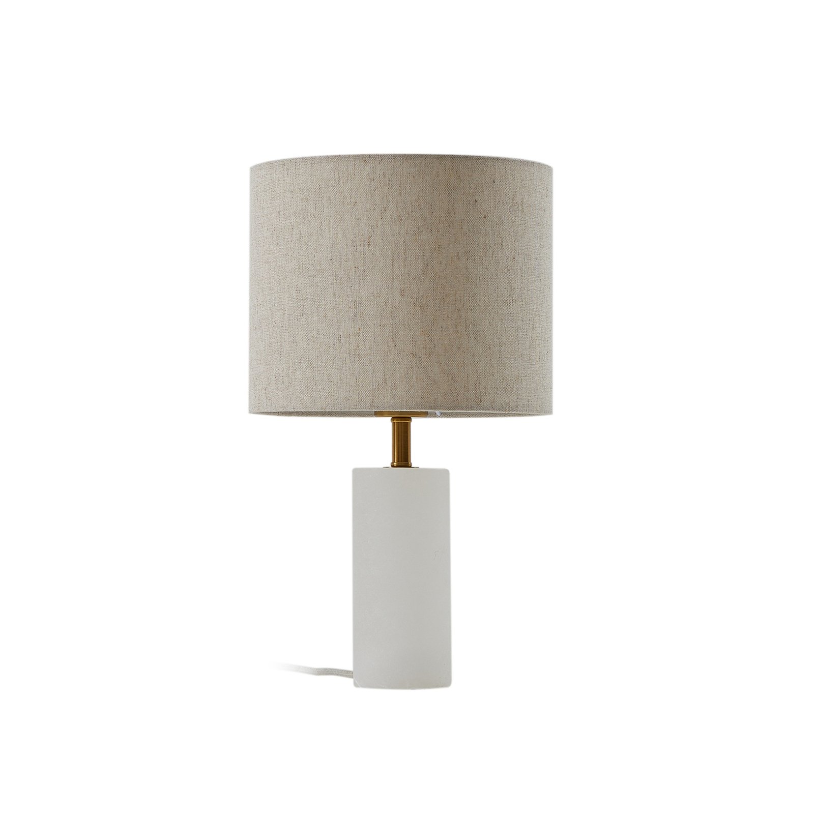 Stolní lampa Lindby alabastr, bílá/béžová, Ø 25 cm, mramor