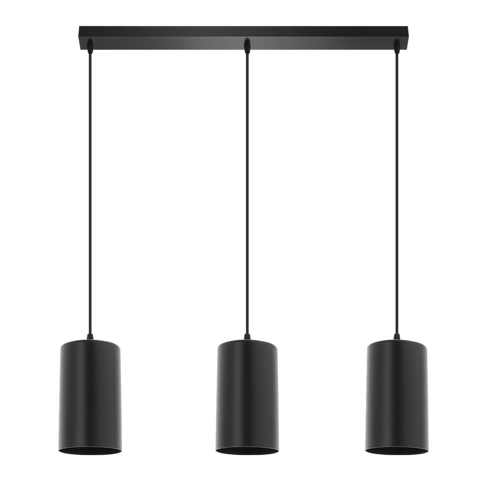 Hanglamp ZW Tube 170, 3-lamps, zwart