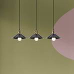 Berceste 250-S1 hanglamp, zwart, metaal 3-lamps lang