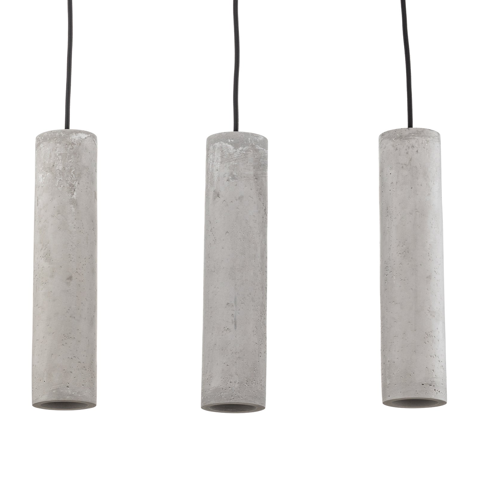 Vamzdinis pakabinamas šviestuvas iš betono, trys žibintai