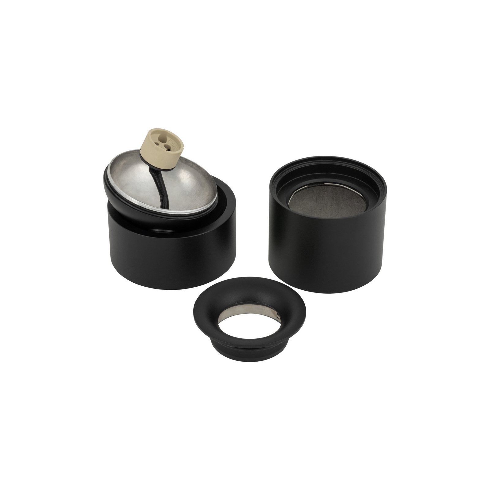 Spot pour plafond Oscar, noir, aluminium, hauteur 13,5 cm, GU10